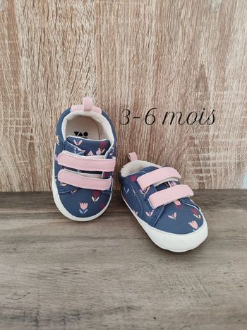 Chaussons style baskets bébé fille Tape à l'œil 3/6 mois