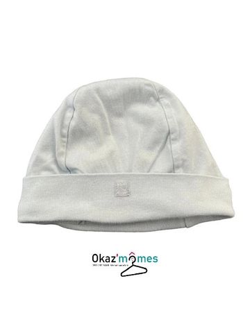 Bonnet bébé bleu ciel en coton doublé - Absorba 44cm