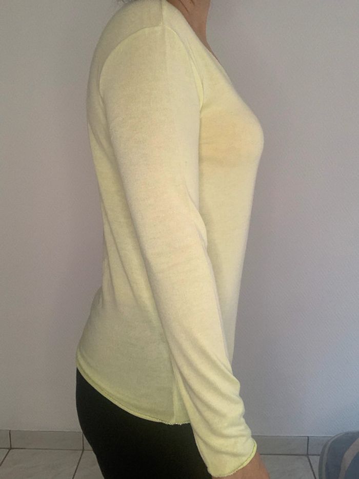 pull fin jaune fluo à l'intérieur liseré argenté - photo numéro 2