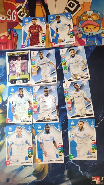 Lot de 11 cartes Panini Olympique de Marseille – Ligue 1 OM