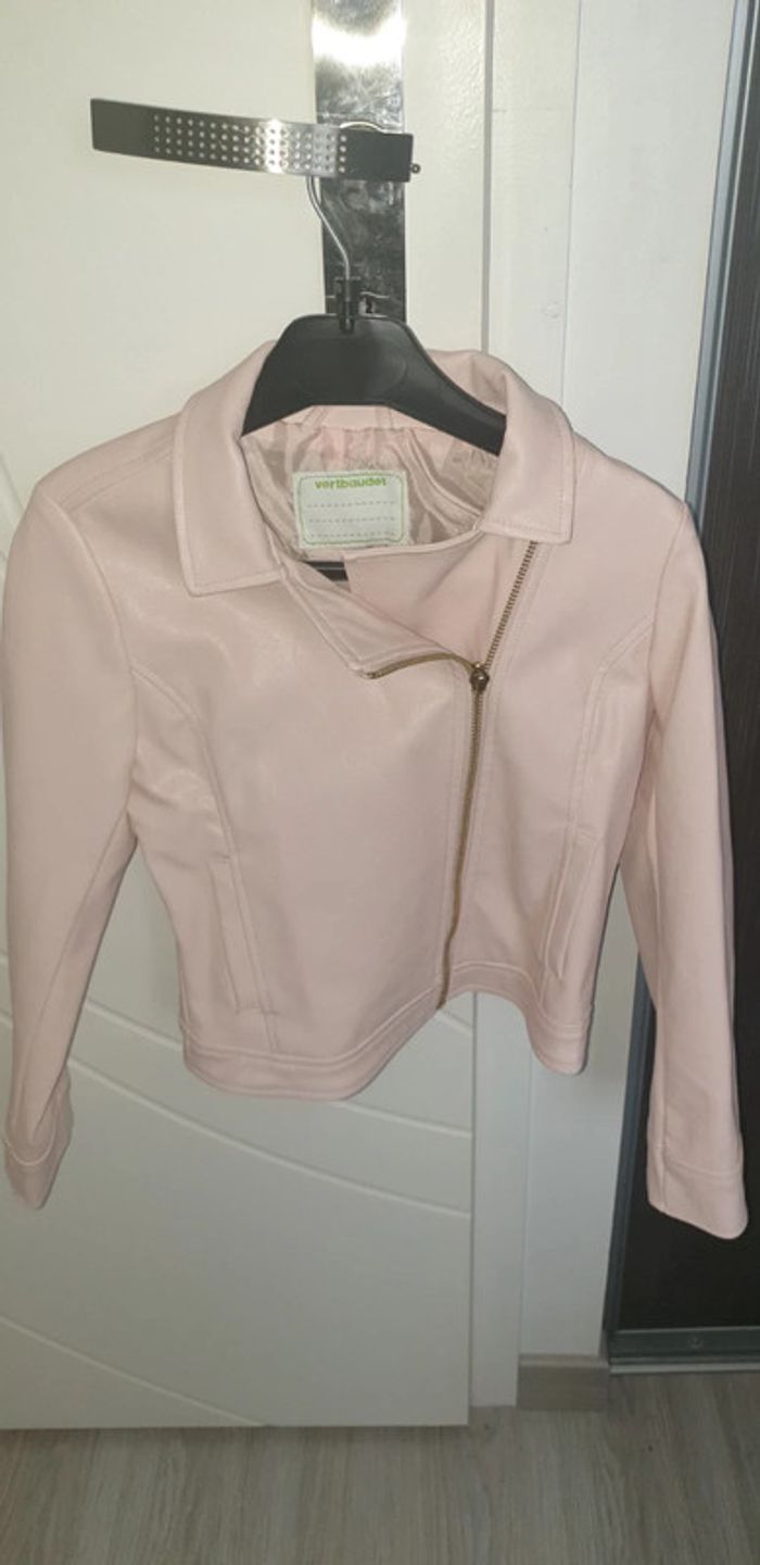 Veste simili cuir rose 8 ans vertbaudet