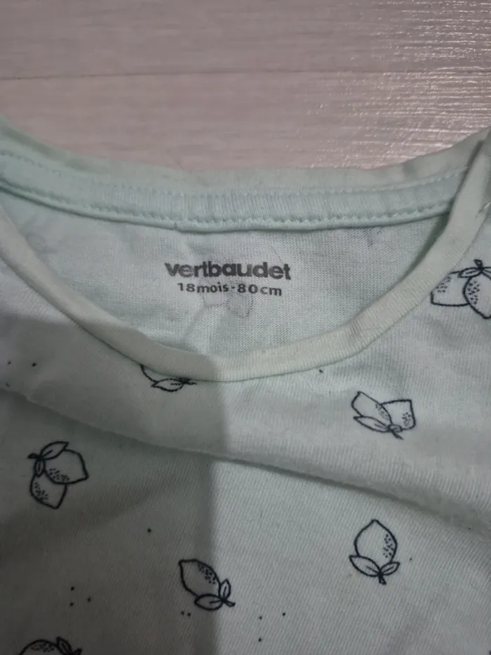 T-shirt manches courtes 18M vert d'eau - photo numéro 3