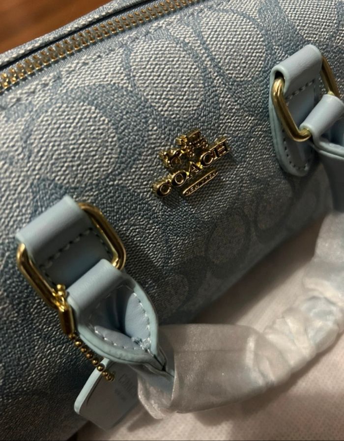 Sac à main coach bleu ciel - photo numéro 3