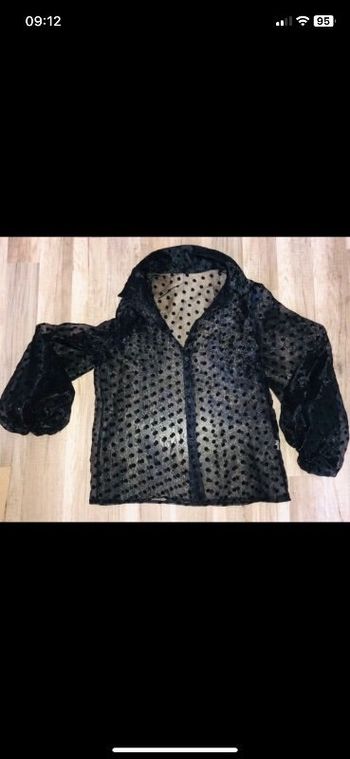 Chemisier couleur noir a pois et transparent neuf s