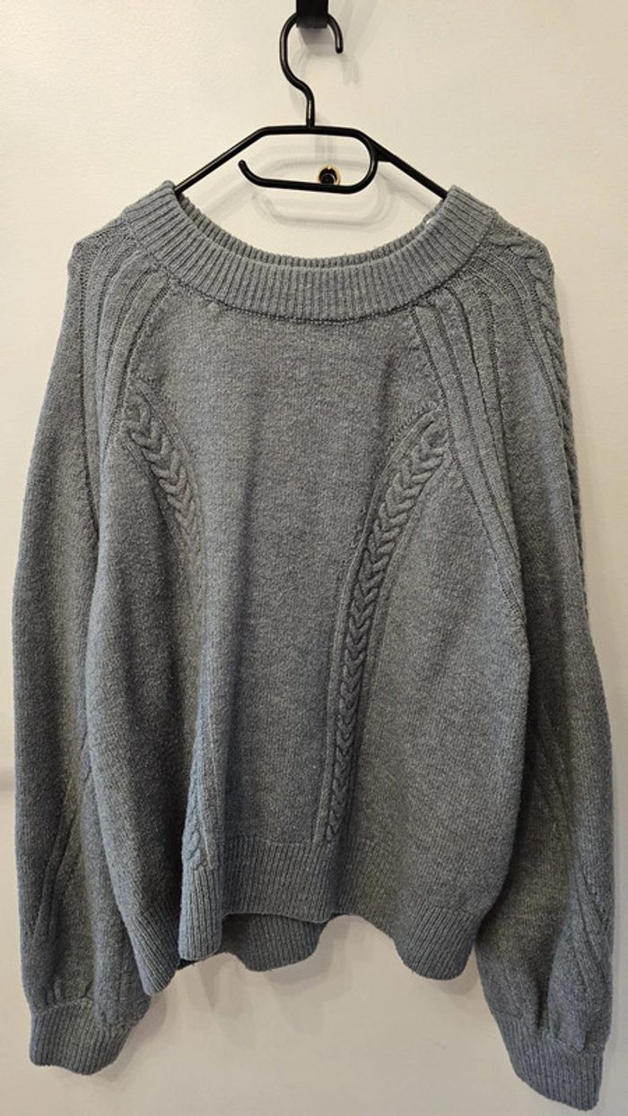 Pull laine vert d’eau camaïeu XL