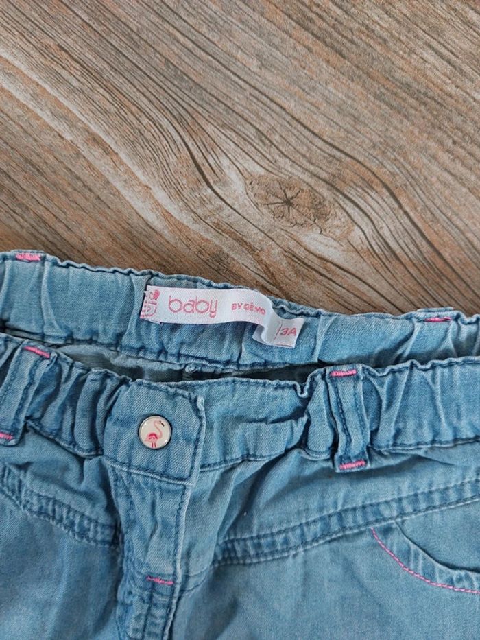 Short fille 3 ans gémo jeans bleu clair - photo numéro 2