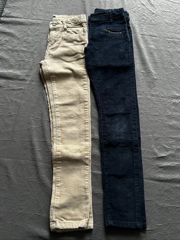 Lot de 2 pantalons skinny en velours fille