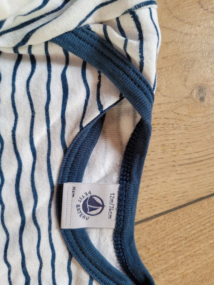 Lot 2 bodies petit bateau 12 mois tbe - photo numéro 3