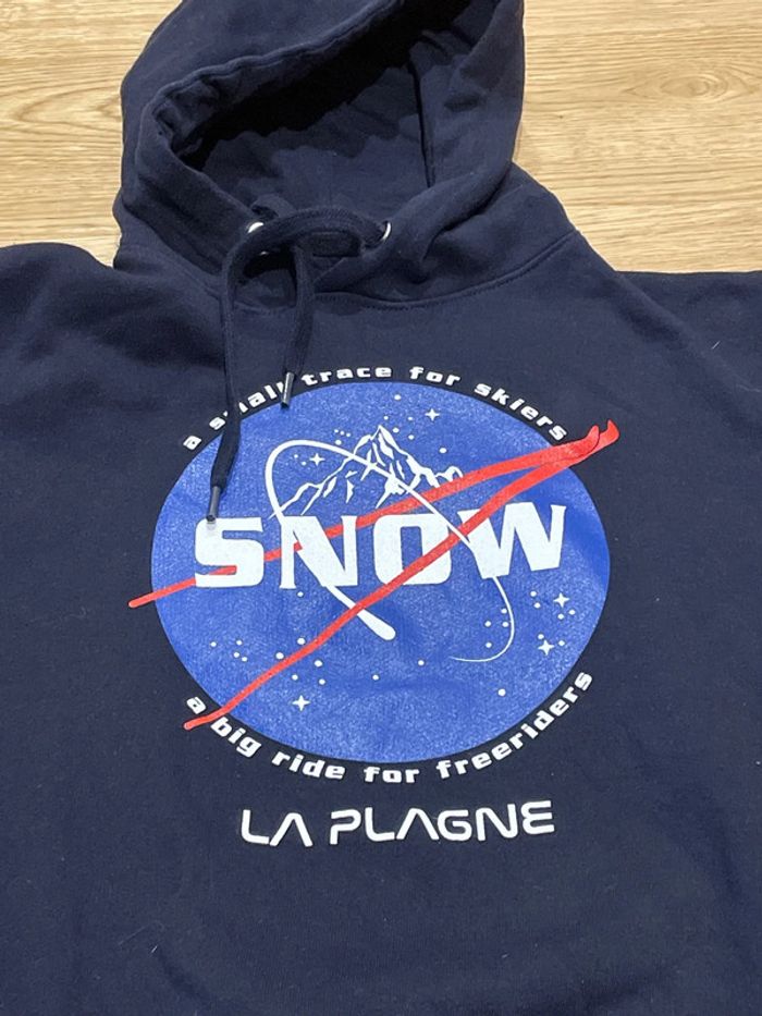 Sweat capuche marine La Plag’e taille 12 ans - photo numéro 3