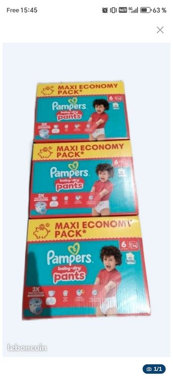 Pants Pampers baby dry taille 6