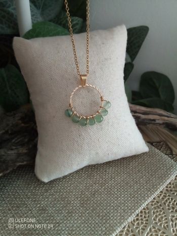 Collier anneau en perles de pierre d'aventurine