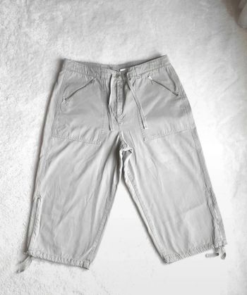 Pantacourt cargo en toile Caroll 42 100% coton gris beige printemps été