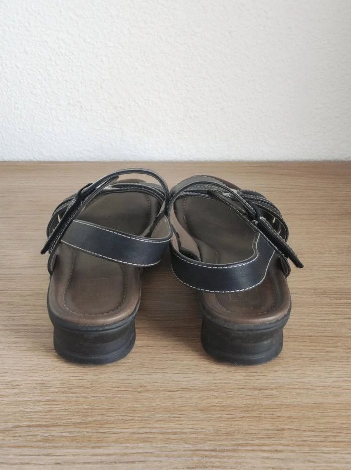 Sandales noir lanière petit talon scratch / Easy STREET - 39 - photo numéro 5