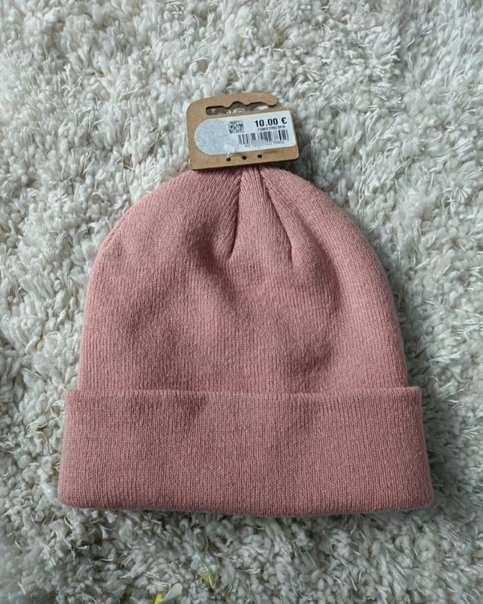 Bonnet rose saumon en taille unique - photo numéro 2