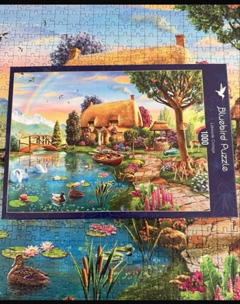 Puzzle COMPLET de 1000 pièces TRÈS BON ÉTAT thème maison à la campagne