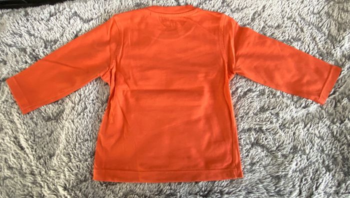 Teeshirt manches longues Okaidi orange - 12 mois - photo numéro 4