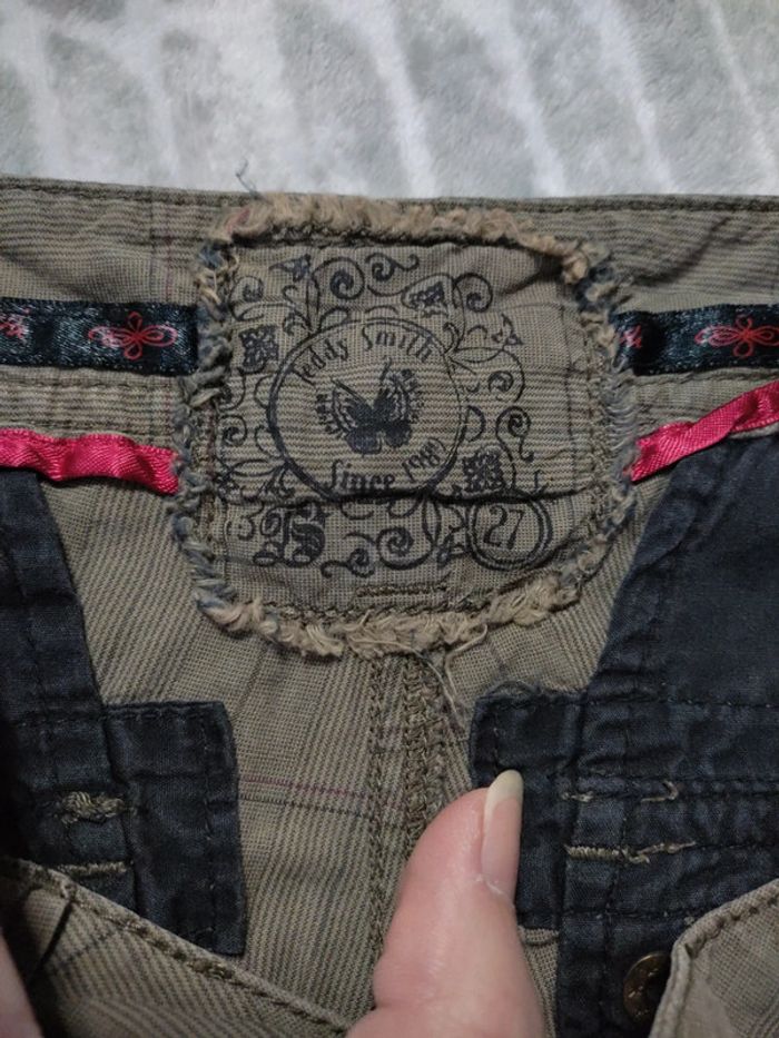 Short court a carreaux vert kaki Teddy Smith taille 36 - photo numéro 3
