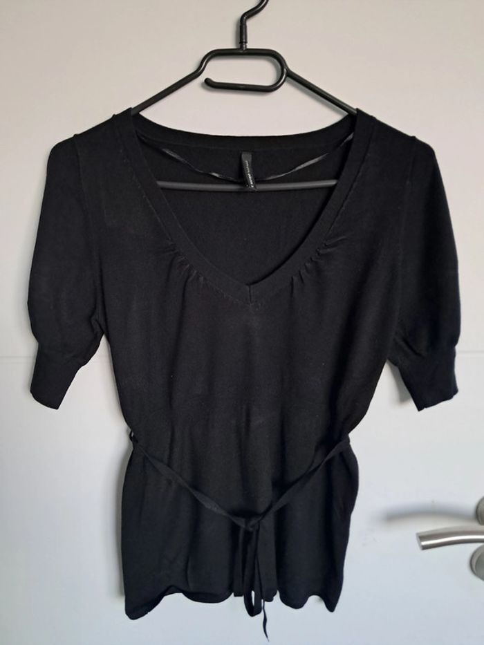 Pull à manches courtes noir femme nafnaf taille 38