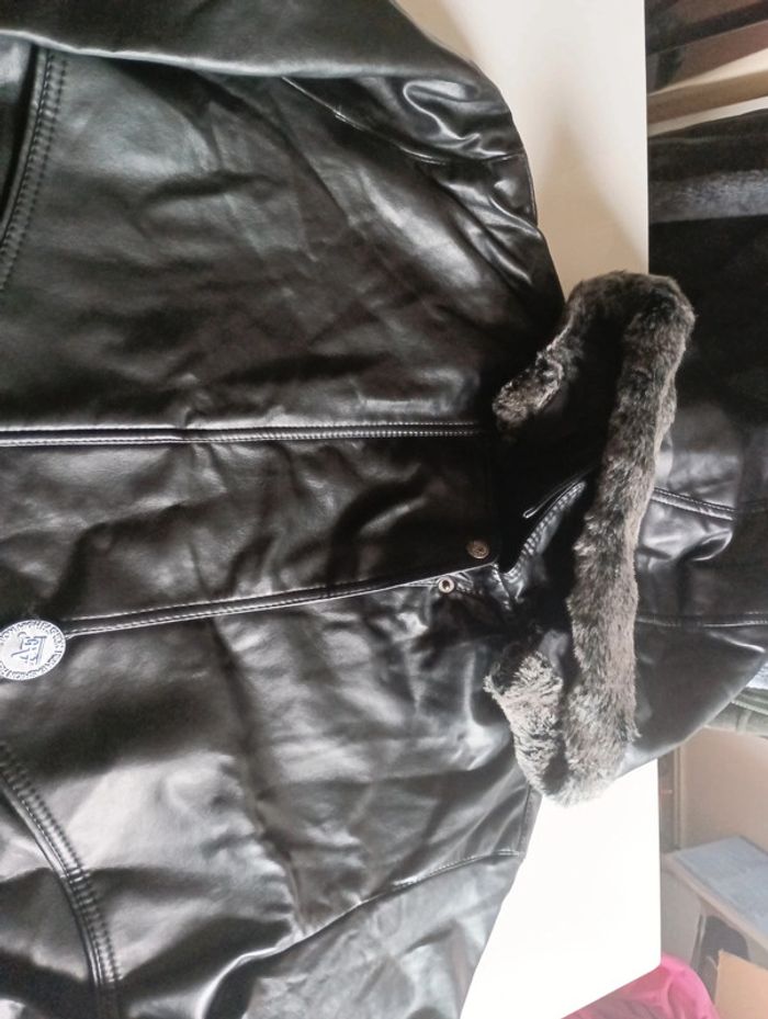 Blouson en cuir homme taille XL Andréa Ermanni avec capuche fourrure neuf - photo numéro 6