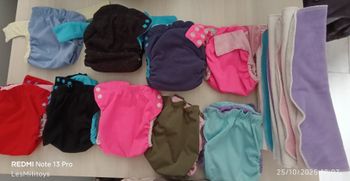 Lot p'tite prairie 9 couches lavables et leurs trifolds