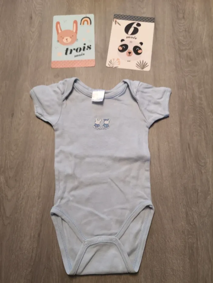 Lot de 2 bodys mixte 6 mois - photo numéro 2