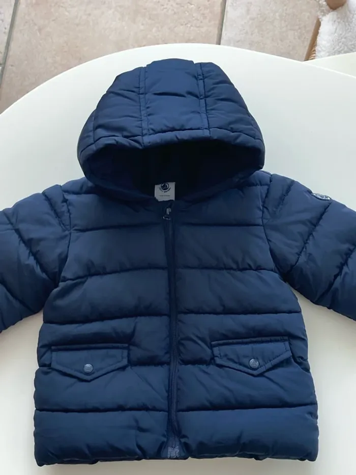Manteau doudoune matelassée marine petit bateau 6 mois - photo numéro 2