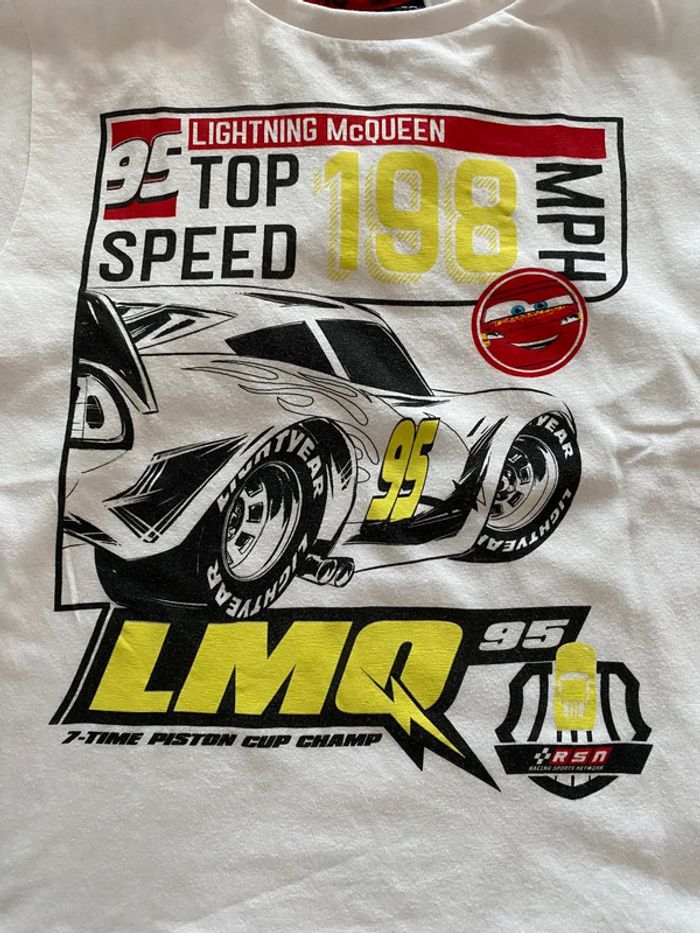 T shirt blanc cars Disney 6 ans - photo numéro 2