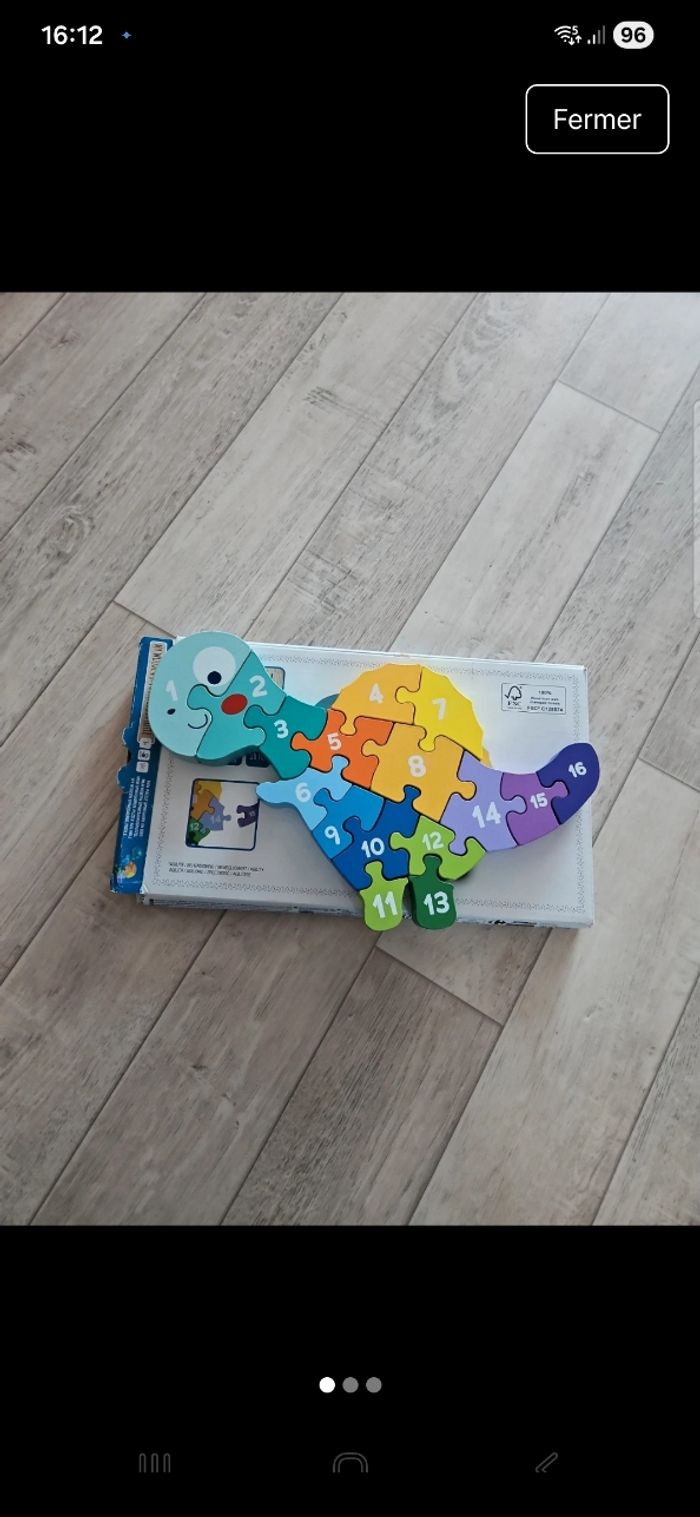 Puzzle bois dinosaure