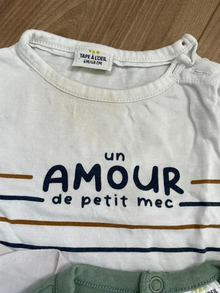 Lot 3 tee shirt tape a l’œil taille 6mois - photo numéro 4