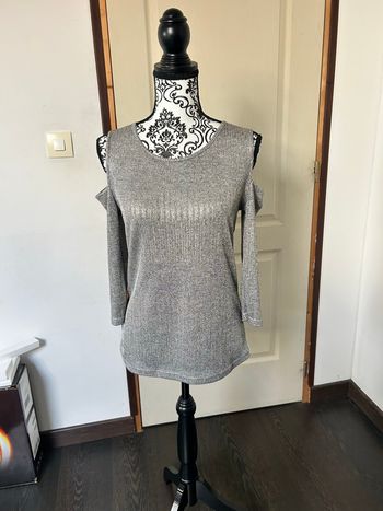 Top épaules nues Morgan taille M gris 