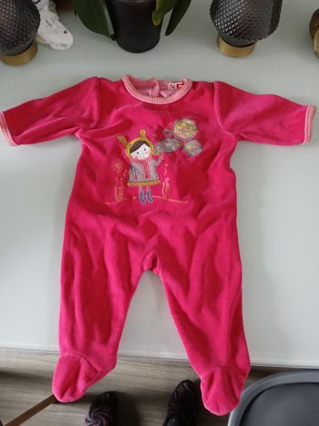 PYJAMAS VELOURS FUCHSIA DPAM