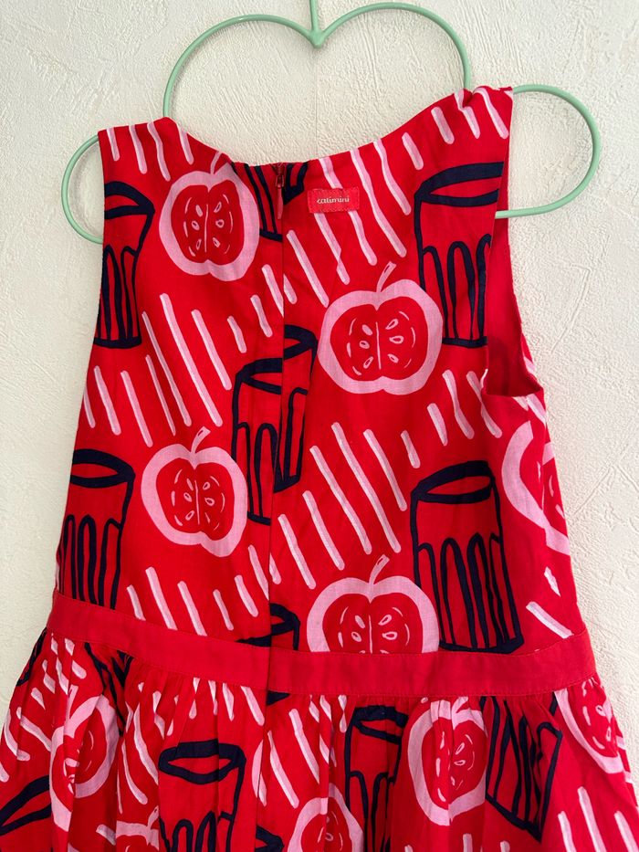 Robe rouge sans manches en coton imprimée fille 8 ans Catimini - photo numéro 7