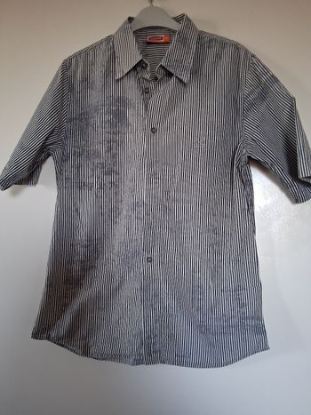 Chemise rayé manche courte gris" t- M"