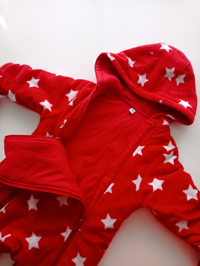 Combinaison pilote bébé rouge étoiles – mixte 3-6 mois  chaude et confortable - photo numéro 2