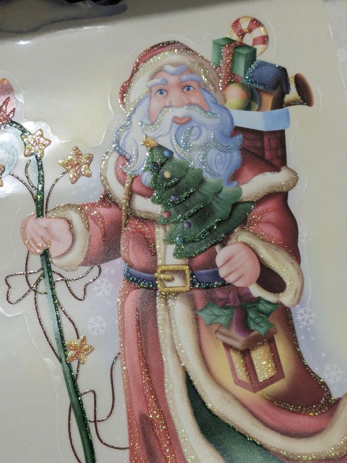 Magnifique décoration de Noël réutilisable, adhérent par électricité statique.