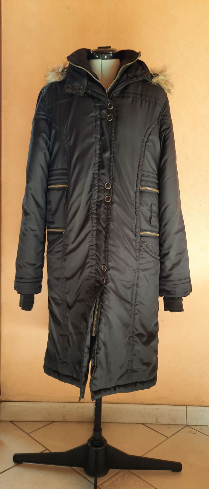Manteau femme long noir Missy, femme, L/40