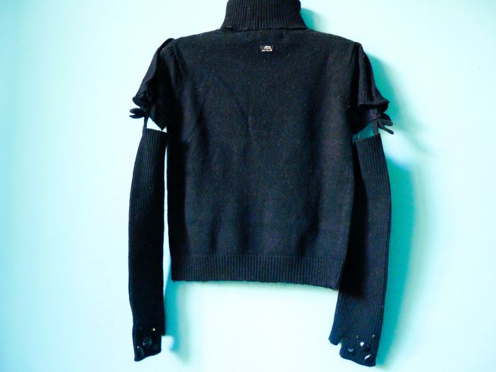 Pull col roule Fille Lili Gaufrette 6 ans TBE noir angora - photo numéro 3