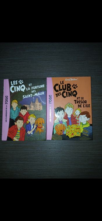 Lot de 2 livres bibliothèque rose le club des cinq des 8 ans