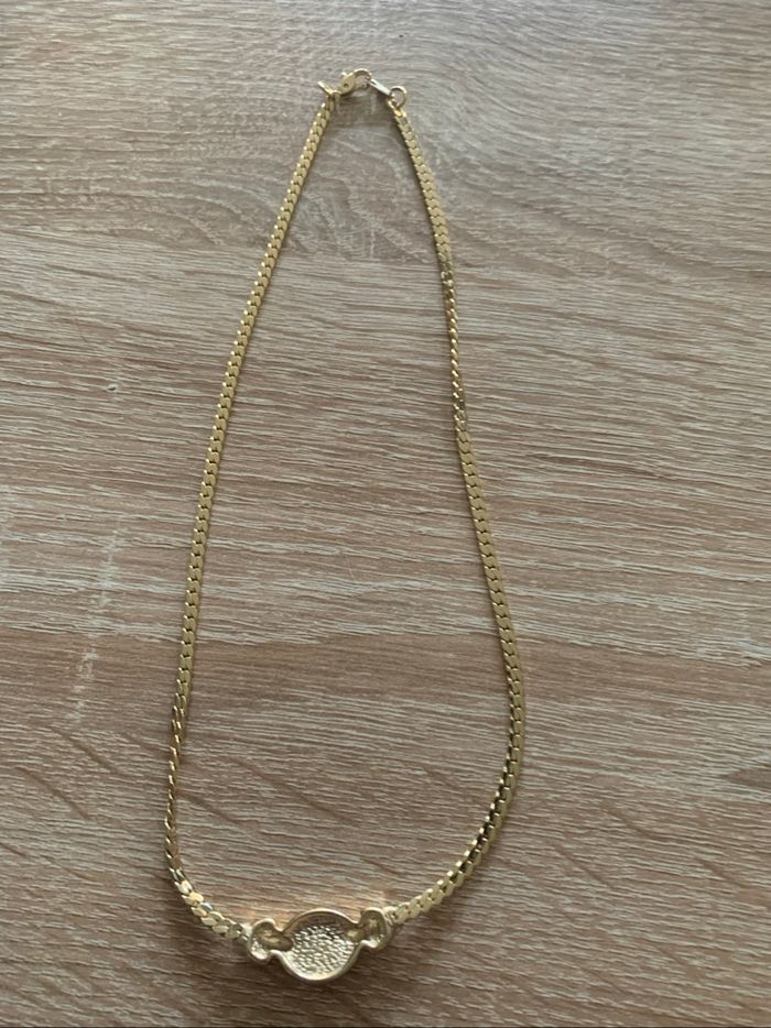 Collier vintage ovale en pâte de strass Daxon - photo numéro 4
