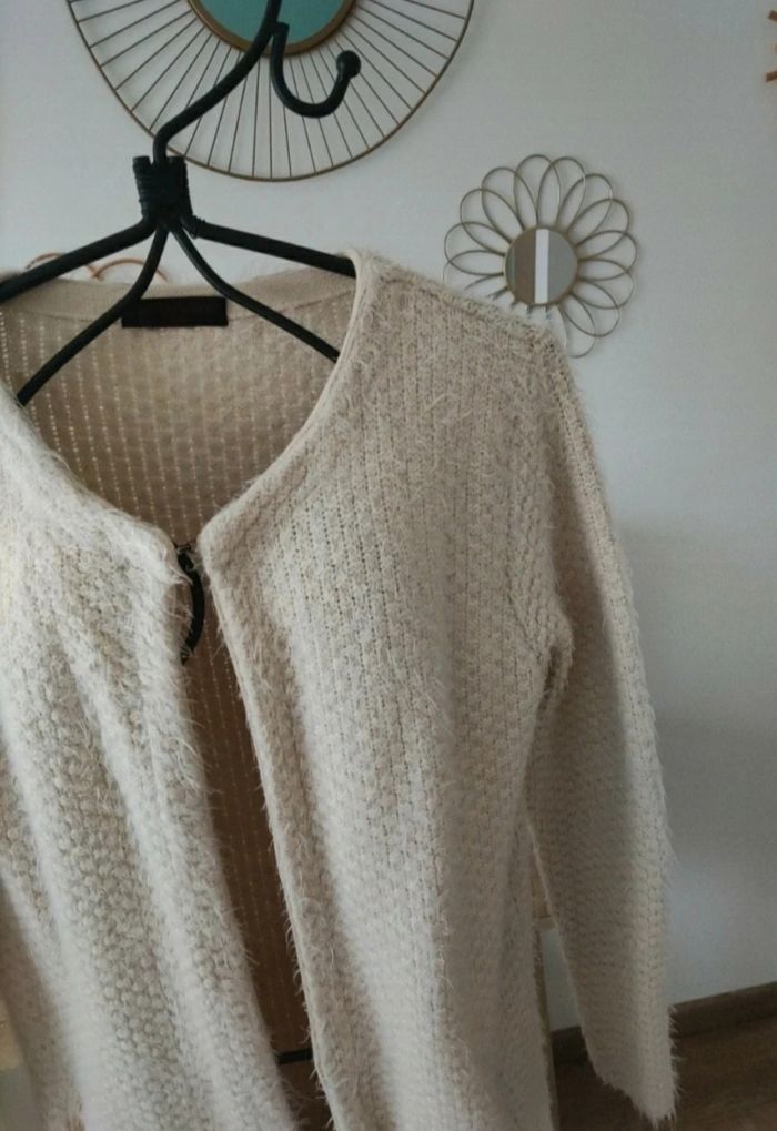 Cardigan long crème femme taille LM. - photo numéro 3
