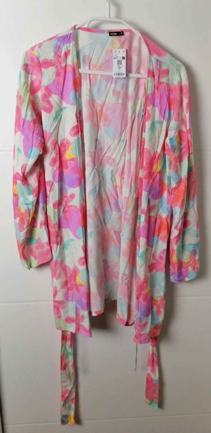Kimono imprimé floral blanc rose Taille S Undiz - photo numéro 9