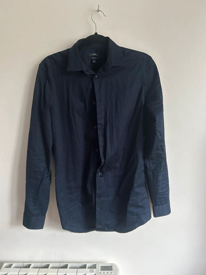 Jolie chemise homme bleu marine • Slim fit • Kiabi • taille M