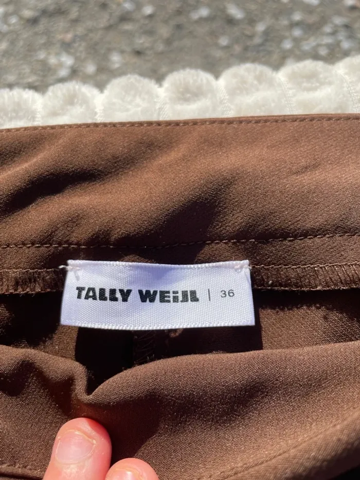Pantalon tailleur marron Tally Weijl – Taille S, coupe évasée - photo numéro 3