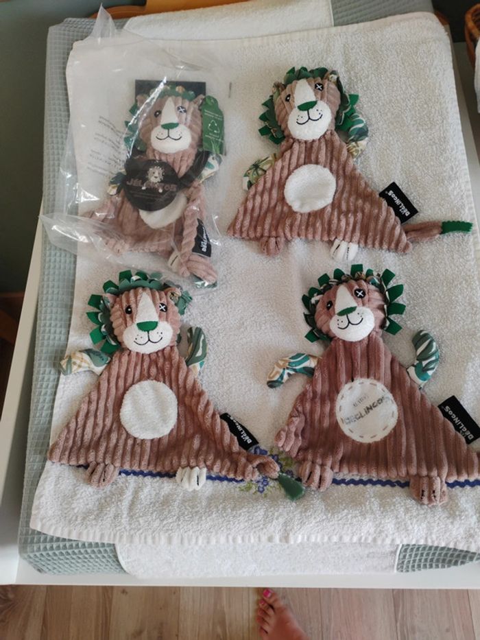 Lot doudou lion Les deglingos
