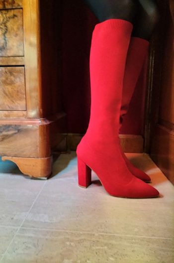 Bottes chaussettes rouges