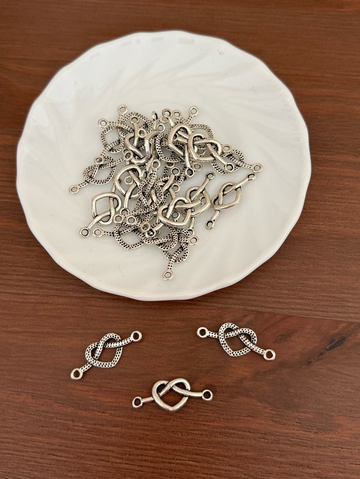 Lot de 27 breloques connecteurs forme cœur - DIY - photo numéro 3