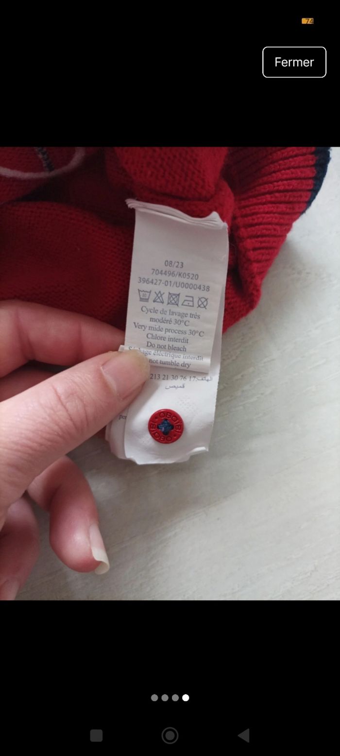 Pull rouge noël - obaibi - photo numéro 4