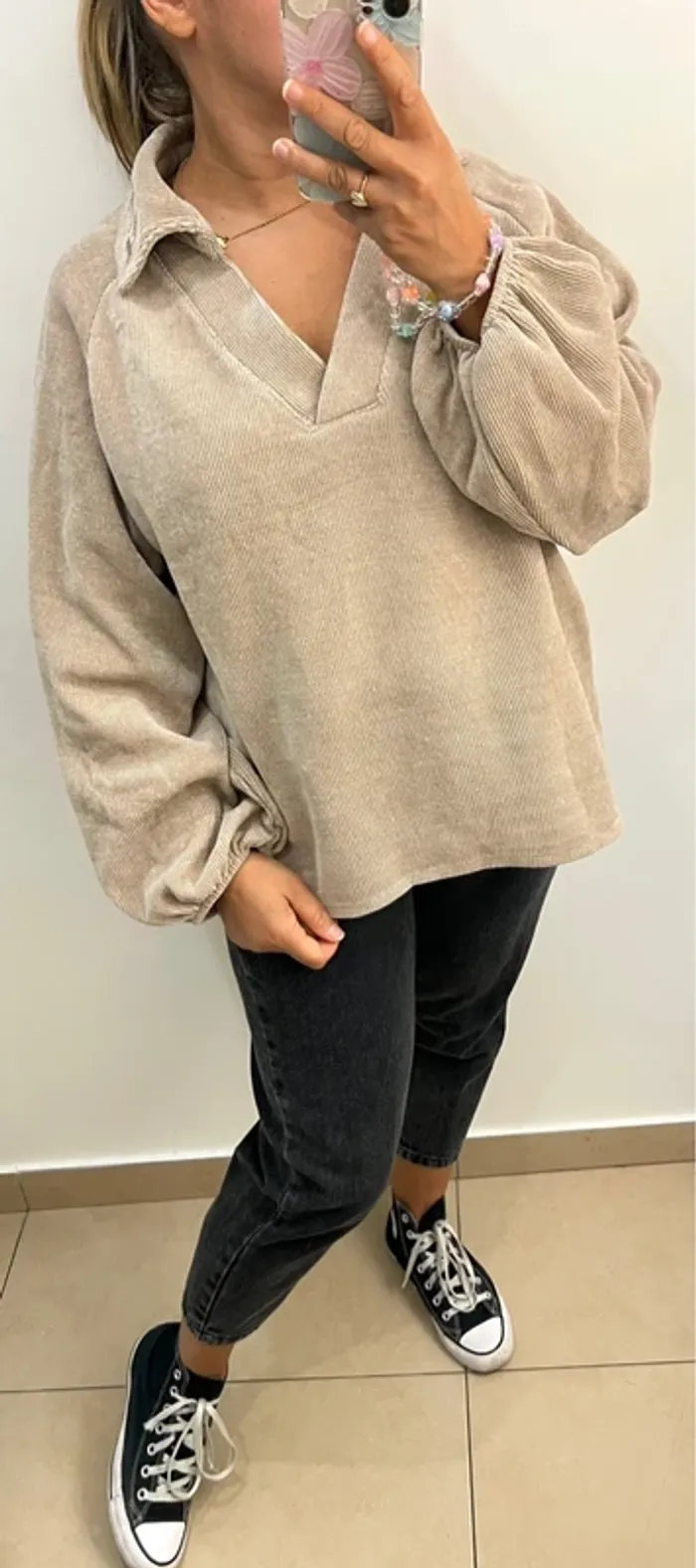 Pull Côtelé Velours Made In Italy - photo numéro 4