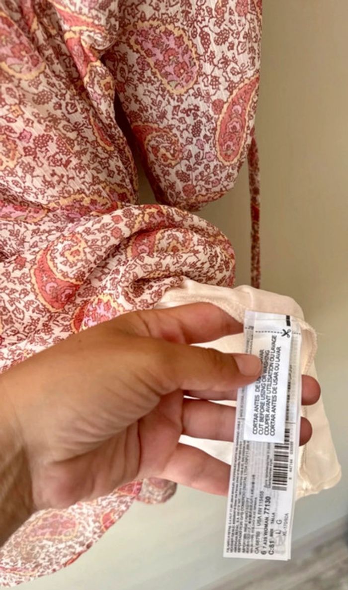 👗🌻 magnifique robe d’été légère à motif- taille L - neuf sans étiquette -Mango - photo numéro 7