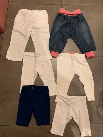 Lot 6 pantacourts et pantalons 6 mois
